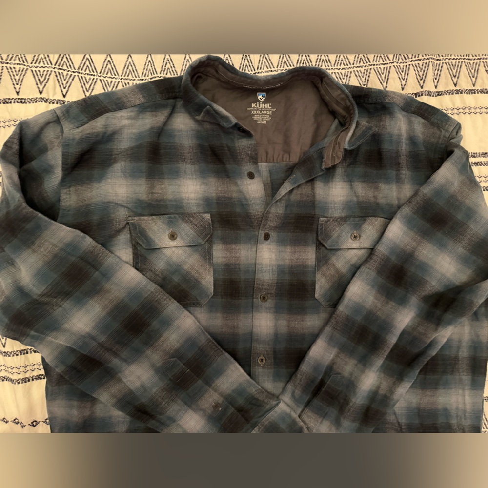 Kuhl Men's Plaid Shirt in Blue and Grey